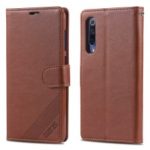 AZNS PU Leather Stand Wallet Protective Case for Xiaomi Mi 9 – Brown
