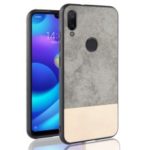 Bi-color Splicing PU Leather Coated PC + TPU Hybrid Case Shell for Xiaomi Redmi 7 – Grey