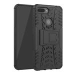 Anti-slip PC + TPU Hybrid Case with Kickstand for Xiaomi Mi 8 Lite / Mi 8 Youth (Mi 8X) – All Black