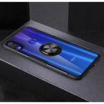 Finger Ring Kickstand TPU + Glass Combo Phone Case [Built-in Magnetic Metal Sheet] for Xiaomi Redmi Note 7 / Redmi Note 7 Pro (India) – All Black