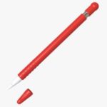 Silicone Holder Sleeve Shell with Cap Holder for Apple Pencil – Red