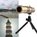22X Zoom Mobile Phone Telephoto Lens 4K HD Camera Lens with Tripod Bluetooth Remote Control – Gold