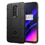 Rugged Square Grid Texture Anti-shock TPU Phone Cover for OnePlus 7 – Black
