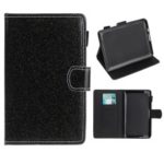 Glitter Powder Stand Leather Smart Case with Card Slots for Kobo Clara HD – Black