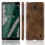 Litchi Texture PU Leather Coated PC Case for Nokia 1 Plus – Brown