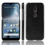 Litchi Texture PU Leather Coated PC Hard Protection Case for Nokia 4.2 – Black