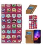 Pattern Printing TPU + PU Leather Phone Cover for Nokia 3.2 – Owls