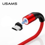 USAMS U29 2m Magnetic Adsorption Micro USB Charging Cord with LED indicator 2.4A – Red