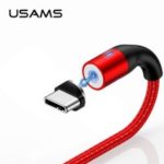 USAMS U29 2m Magnetic Type-C Charging Cable Cord with LED indicator 2.4A – Red