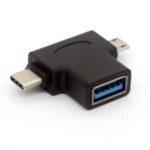 XQ-R011 USB3.0 to Micro USB + Type-C OTG Adapter Converter for Samsung Huawei