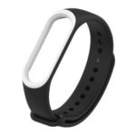 MIJOBS Bi-color Soft Silicone Watch Wrist Band for Xiaomi Mi Band 3 – White/Black