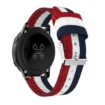 20mm Classic Buckle Nylon Watch Strap for Samsung Galaxy Watch Active SM-R500 – Red / White / Blue