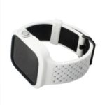 Two Tone Soft Silicone Woven Watch Strap with Anti-aging Frame for Apple Watch Series 4 40mm / Series 3 2 1 42mm – White / Black