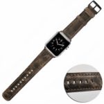 Thin Genuine Leather Wristwatch Strap Replacement for Apple Watch Series 4 40mm / Series 3 / 2 / 1 38mm – Coffee