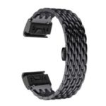 Stainless Steel Bracelet Dragon Vein Woven Watch Band with Buckle for Garmin Fenix 5X 26mm – Black