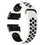 26mm Two-tone Silicone Watch Band for Garmin Fenix 5X – White / Black