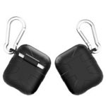 Anti-lost Silicone Protection Case with Carabiner for Apple AirPods Charging Case – Black