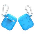 Anti-lost Silicone Protection Case with Carabiner for Apple AirPods Charging Case – Sky Blue
