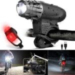 Super Power USB Rechargeable Bicycle Headlight and Tail Light Set