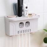 Wall-Mounted Adhensive Toothbrush and Toothpaste Holder Toothpaste Dispenser (Color Random)