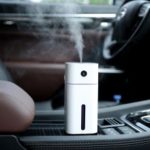Mini Desktop Car USB Air Humidifier with Atmosphere Lamp – White