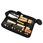 10PCS/Set BBQ Grill Tools Wooden Handle Carry Bag Set