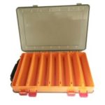 Double-sided 14 Grids Fishing Lure Box PP Storage Tackle Box – Orange