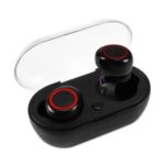 DT-2 TWS Bluetooth 5.0 Bi-aural Stereo In-ear Wireless Earphone Headset with Charging Box – Red / Black