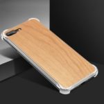 For iPhone 7 Plus / 8 Plus Metal Frame + Natural Solid Wood Phone Case –  Brown Cherry