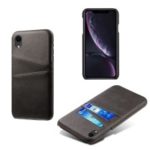 Dual Card Slots PU Leather Coated PC Case for iPhone XR 6.1 inch – Black