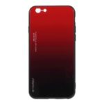 Gradient Color Glass + PC + TPU Hybrid Phone Cover for iPhone 6 Plus / 6s Plus 5.5 inch – Red / Black