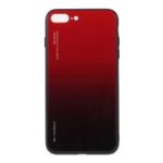 Gradient Color Glass + PC + TPU Phone Case for iPhone 8 Plus / 7 Plus – Red / Black