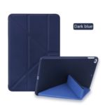 Multi-fold PU Leather Tablet Case Stand Cover for iPad mini (2019) 7.9 inch / mini 4 – Dark Blue