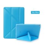 Multi-fold PU Leather Tablet Case Stand Cover for iPad mini (2019) 7.9 inch / mini 4 – Sky Blue
