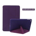 Multi-fold PU Leather Tablet Case Stand Cover for iPad mini (2019) 7.9 inch / mini 4 – Purple