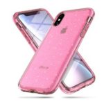 Terminator Style Glittery Powder PC TPU Hybrid Phone Case for iPhone X / iPhone XS 5.8 inch – Pink