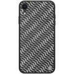 NILLKIN Dazzling PU Leather + PC + TPU Phone Case Cover for iPhone XR 6.1 inch – Silver / Black