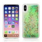 Dynamic Glitter Powder Sequins Patterned TPU+PC Phone Shell for iPhone X – Green