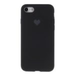 Heart Pattern Solid Silicone Mobile Phone Case for iPhone 7/8 – Black