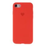 Heart Pattern Solid Silicone Mobile Phone Case for iPhone 7/8 – Watermelon Red