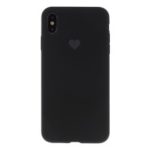 Heart Pattern Solid Silicone Mobile Phone Cover for iPhone XS Max 6.5 inch – Black