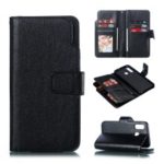For Samsung Galaxy A40 [9 Card Slots] Crazy Horse Wallet Leather Mobile Case – Black