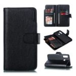 For Samsung Galaxy A50 / A30 / A20 [9 Card Slots] Crazy Horse Wallet Leather Mobile Case – Black