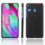 KSQ Crazy Horse PU Leather Coated Hard PC Case for Samsung Galaxy A40 – Black