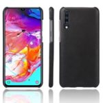 KSQ Crazy Horse PU Leather Coated PC Hard Case for  Samsung Galaxy A70 – Black