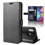 Crazy Horse PU Leather Stand Wallet Flip Case for Samsung Galaxy A20e – Black