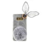Rabbit Shape Rhinestone Decor Fluffy Fur Coated PC Mobile Phone Case for Samsung Galaxy S10e
