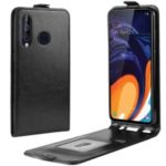Crazy Horse Vertical Flip Leather Protective Case for Samsung Galaxy A60 – Black