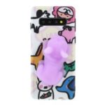 3D Kneading Cute Squishy TPU Silicone Animal Cartoon Phone Casing for Samsung Galaxy S10 – Light Purple