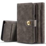 Detachable 2-in-1 Vintage Style Split Leather Wallet Case for Samsung Galaxy S10 – Grey
